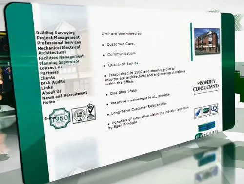Screenshot of dhp's first website, launched in 1999